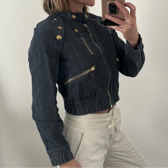 🎁Authentic Marni denim jean jacket convertible vest 38 SX